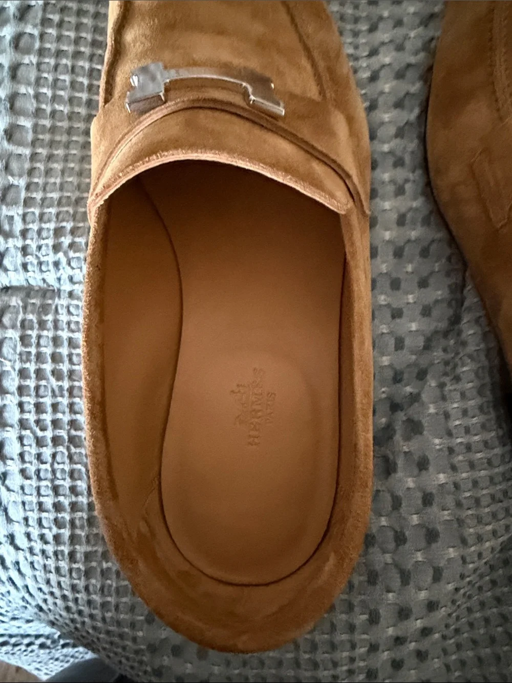 Hermes men’s suede